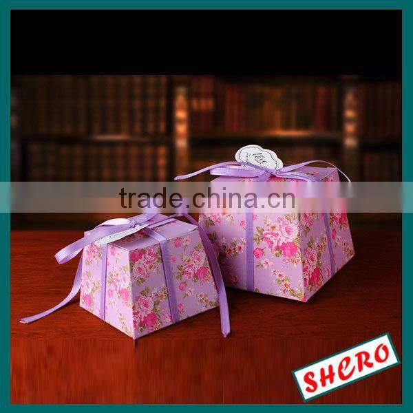 Pink romantic paper craft wedding candy boxes