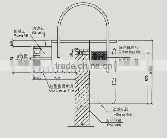 Factory (PK8025) China hot sale Wall-hung Portable Pipeless best filter swimming pool filter