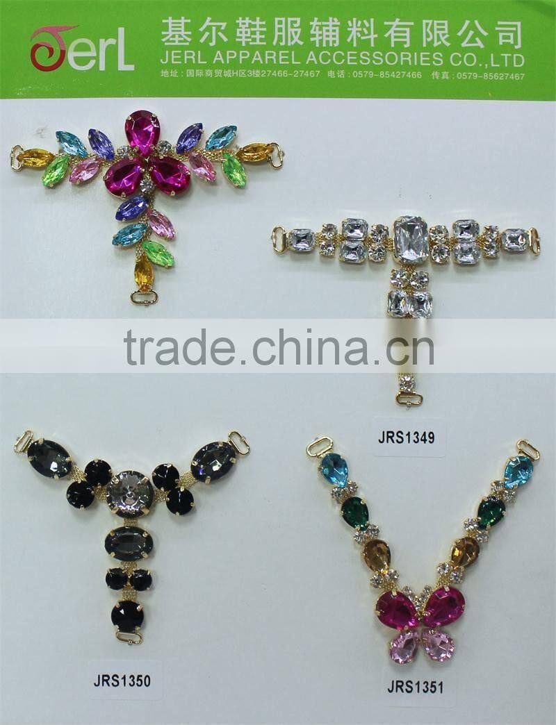 2013 lady sandal upper alloy rhinestone sparkle loop chain