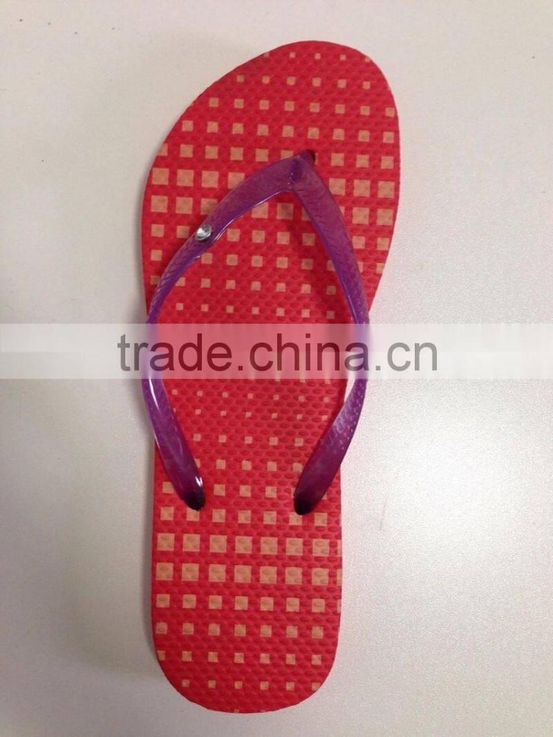 nice women design clear strap nude beach slipper