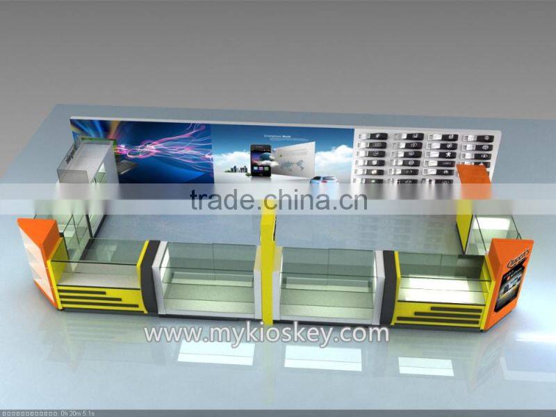 High end cell phone display showcase in cell phone shop for retail