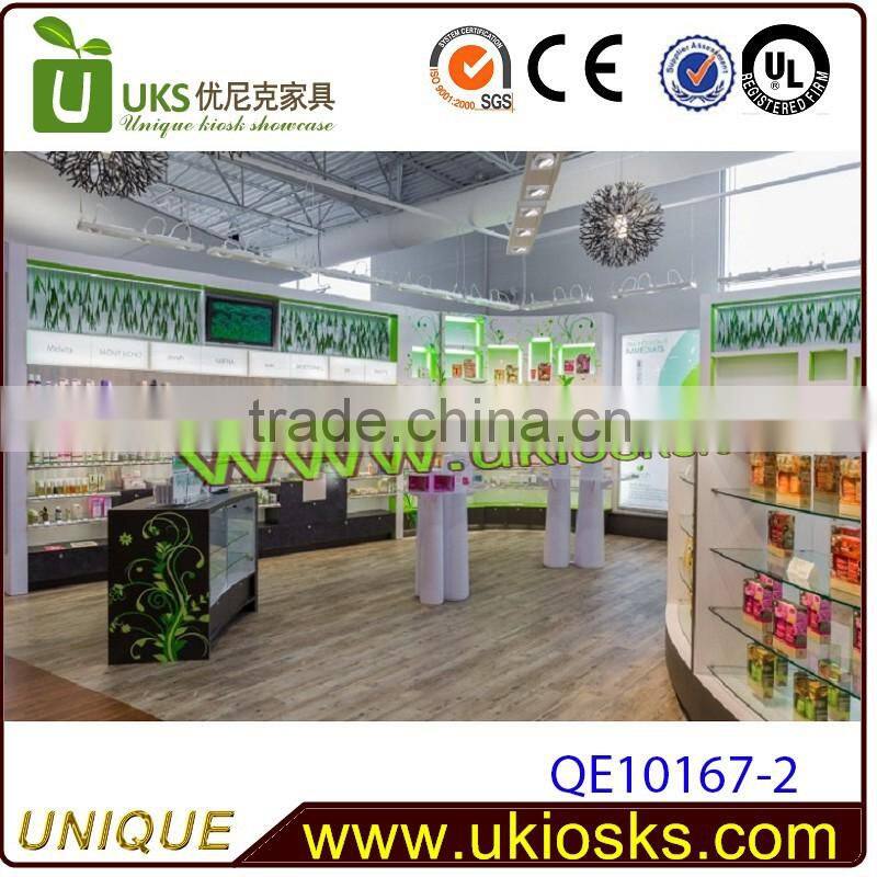 High glossy cosmetic shop design,cosmetic shop furniture design,cosmetic shop counter design