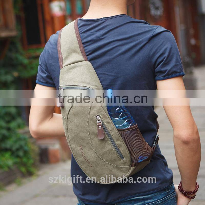 Hot selling canvas travel shoulder bag for men with low price