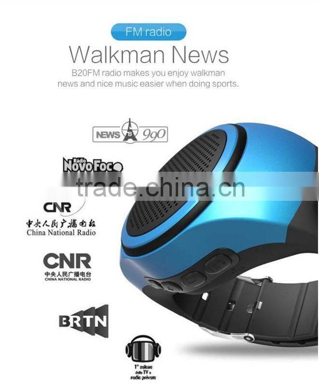 B20 Bluetooth Speaker movement Music watch Portable Mini Watch Bluetooth 2.1+EDR Sport Speaker TF Card FM Audio Radio Speakers