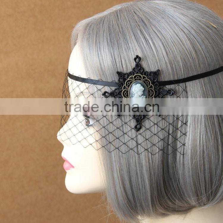 MYLOVE custom halloween mask sexy black net mask with snow flake MLMJ38