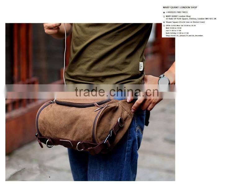 Male Canvas Waist Bag Outdoor Sport Single Shoulder Bag Casual Travel Bag