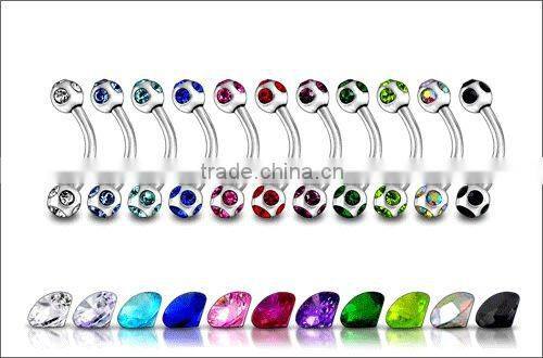 Fashion peace sign UV & acrylic eyebrow rings body piercing jewelry