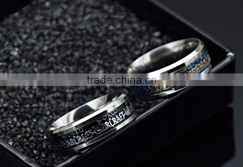 Factory Cheap Stainless Steel Sticker Ring Punk Wide Wedding Band for men Jewelry