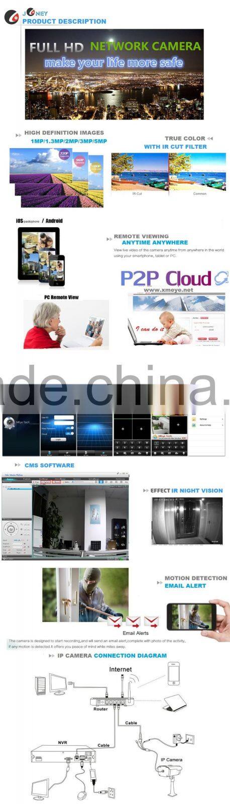 2.0 MP SONY CMOS Sensor IP66 Waterproof Bullet Camera with IR Cut filter