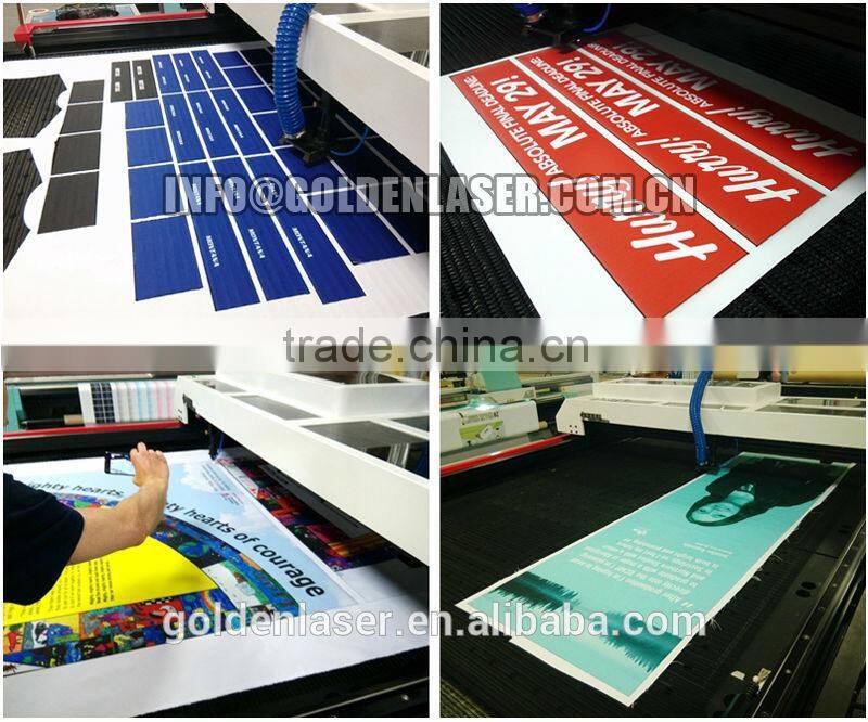 sublimated dye textile cutter / laser cutting digital printing fabrics