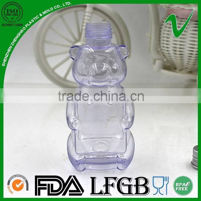 new design clear pvc plastic bottle with aluminium cap