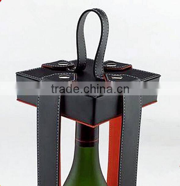 new design Portable leather Wine Bags logo printed