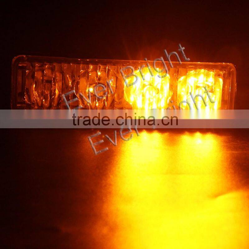 Universal 4 LED White&Yellow Strobe High Power Flasher Lights Car Truck Warning Caution Emergency Construction Strobe Light