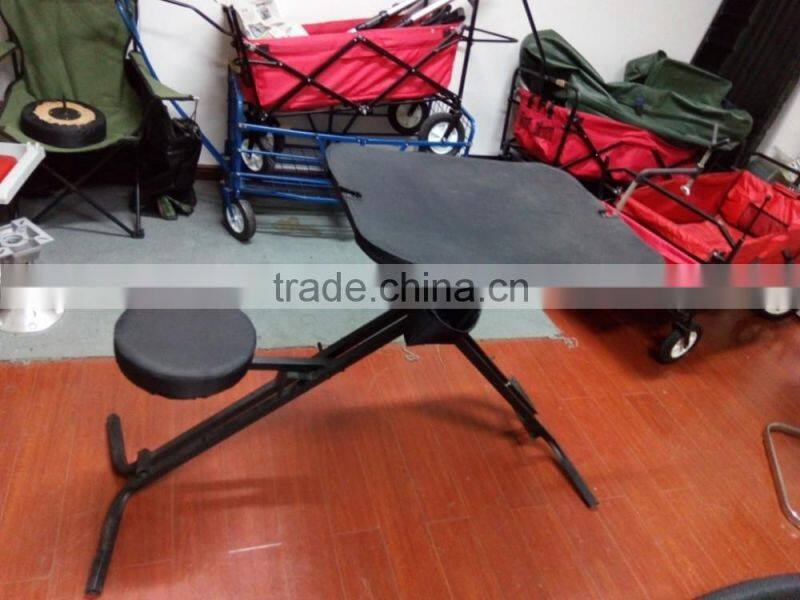 Waterproof height adjustable folding gun rest