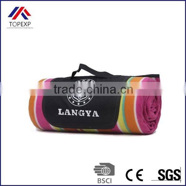 Pocket Picnic Blanket Polar Fleece Blanket For Travel