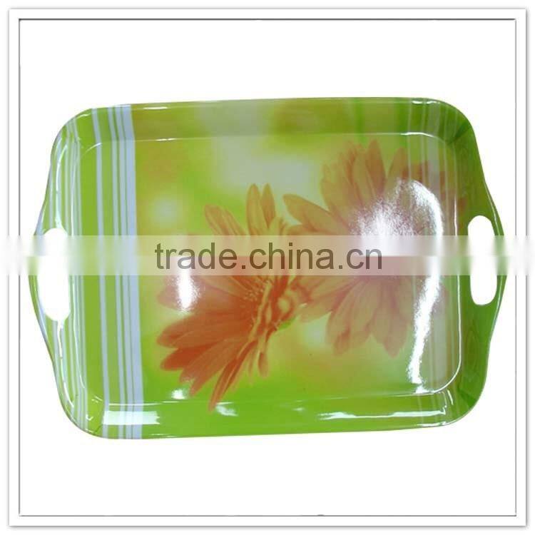 Flower decal printed melamine food trays