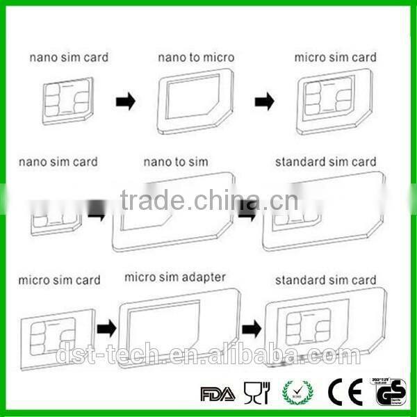 High Quality 5 in 1 Nano Sim Card Adapters Standard Sim Card & Tools for iPhone