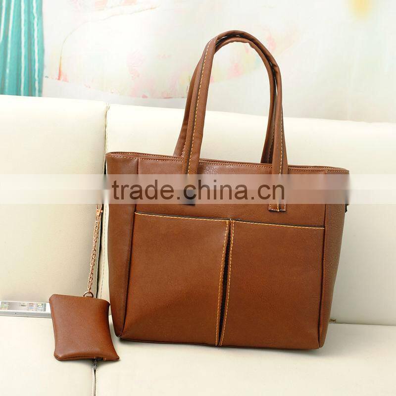 Guangzhou Market Hot Sell Black Women's Handbag With Small Purse
