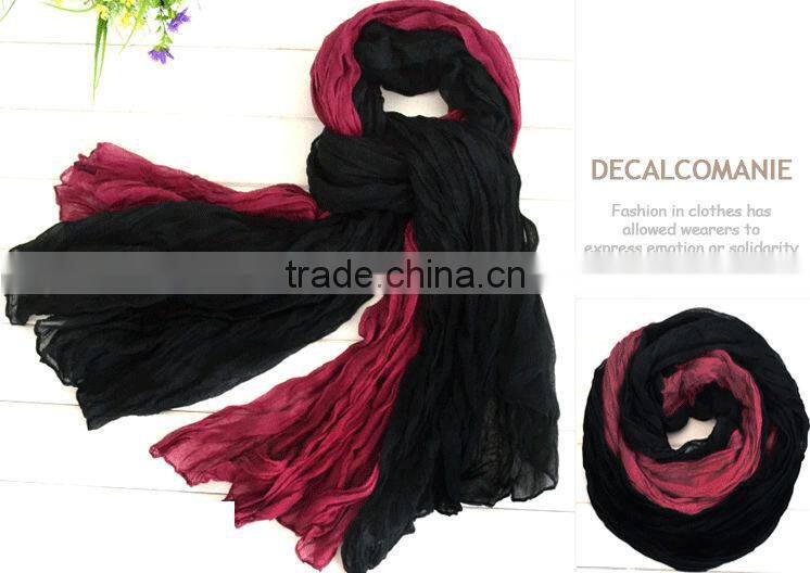 Promotion 1Dollar Scarf 2014 New Fashion Women Girls Candy Color Crinkle Long Soft Scarf Wrap Shawl Stole