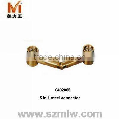 Zinc-plated 3 in 1 steel tube furniture connector
