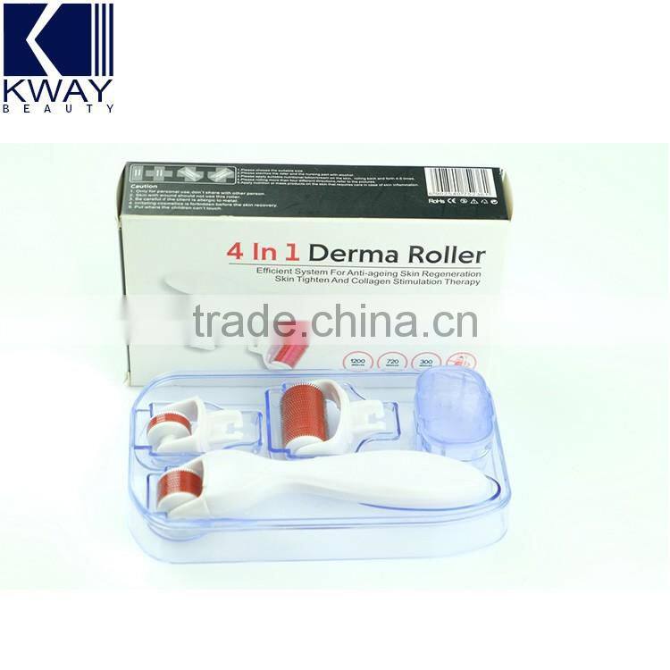 Wholesale microneedle derma roller private label 4 in 1 face roller treatment