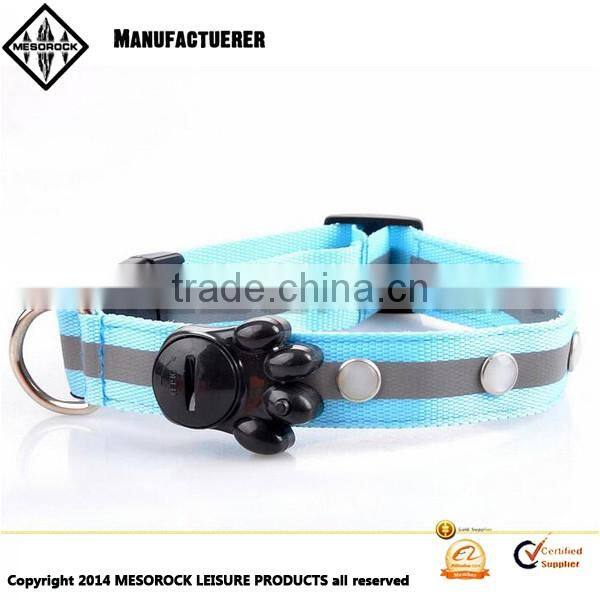 High quality custom pet collar colorful adjustable led nylon dog collar