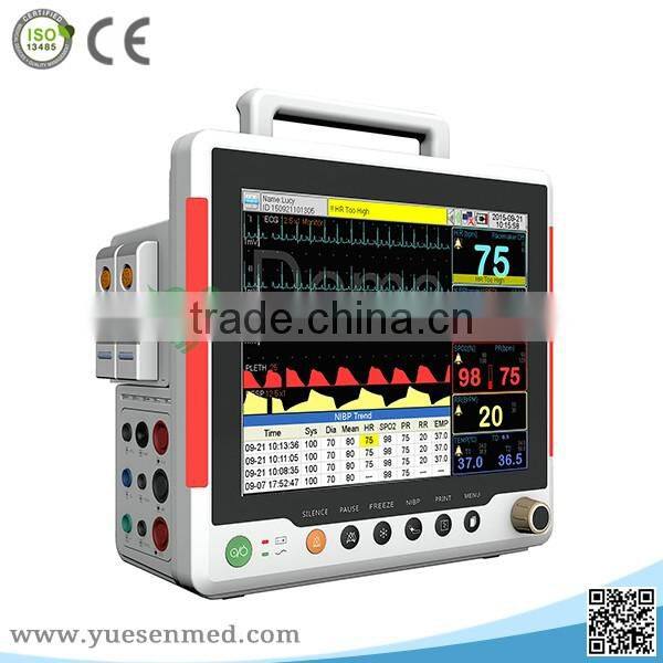 YSPM80G Low Price Multi-parameter TFT LCD display ICU portable patient monitor price