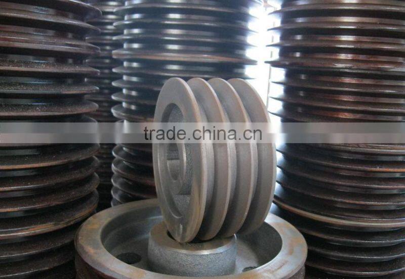 2v-8v 100-1000mm cast iron V belt pulley,wholesale steel iron V pulley six spoke customized