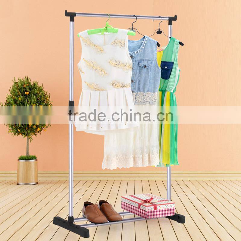 China goods wholesale collapsible standard Mobile Clothes Rack Single Rail