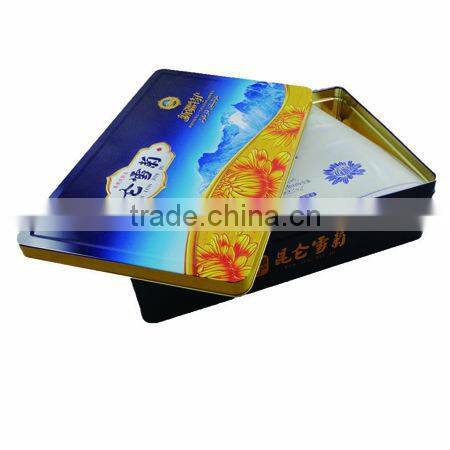 large rectangular set tea tin box