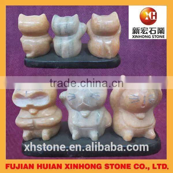 Small cute cat stone scupture for hot sale