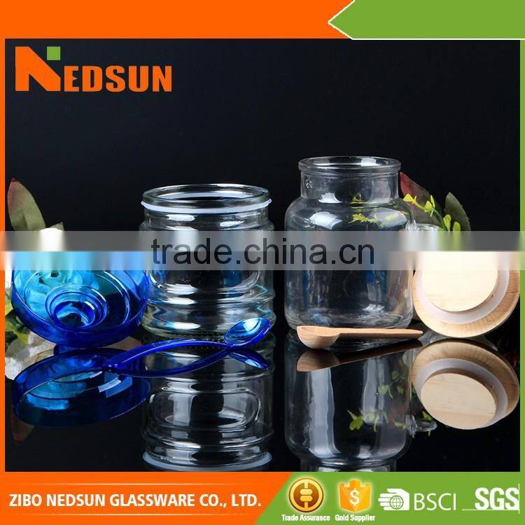 High quality Embossed Smooth Top sales glass jar with cork lid High demand products market