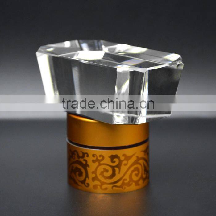 Custom glass stopper crystal aluminum wine glass bottle cap