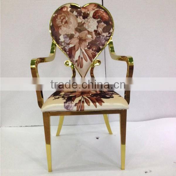 Modern Rose gold stainless steel armrest chair