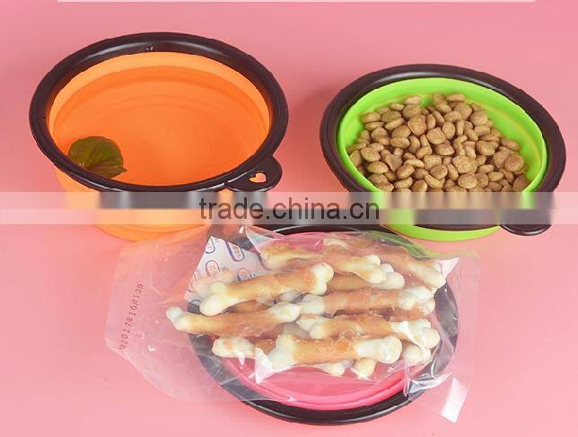 2017 Hot Portable Collapsible Silicone Pet Bowls Dog Bowls feeding dog dishes