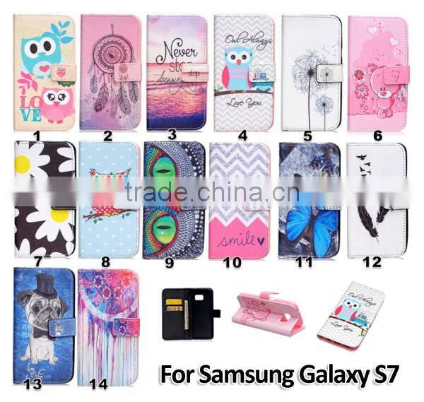 PU leather carton phone case for Samsung S7