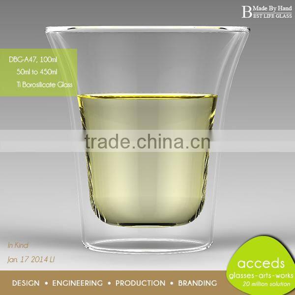 Made-By-Hand Glass Double Wall Thermos Cup