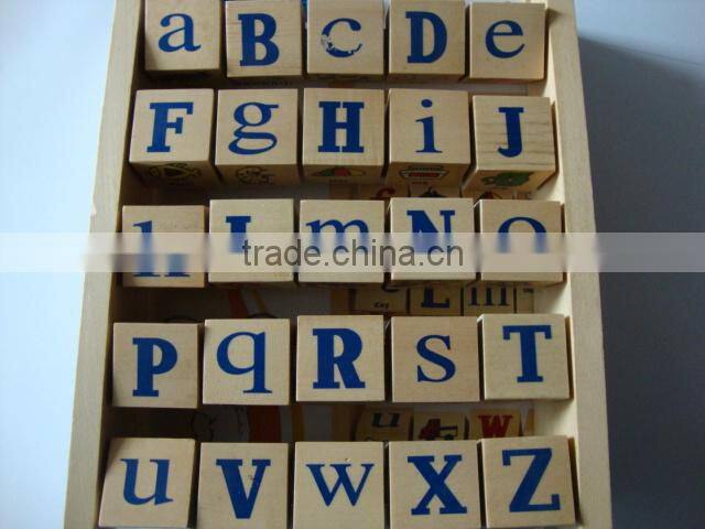 Custom alphabet wooden block set,wooden alphabet blocks toy