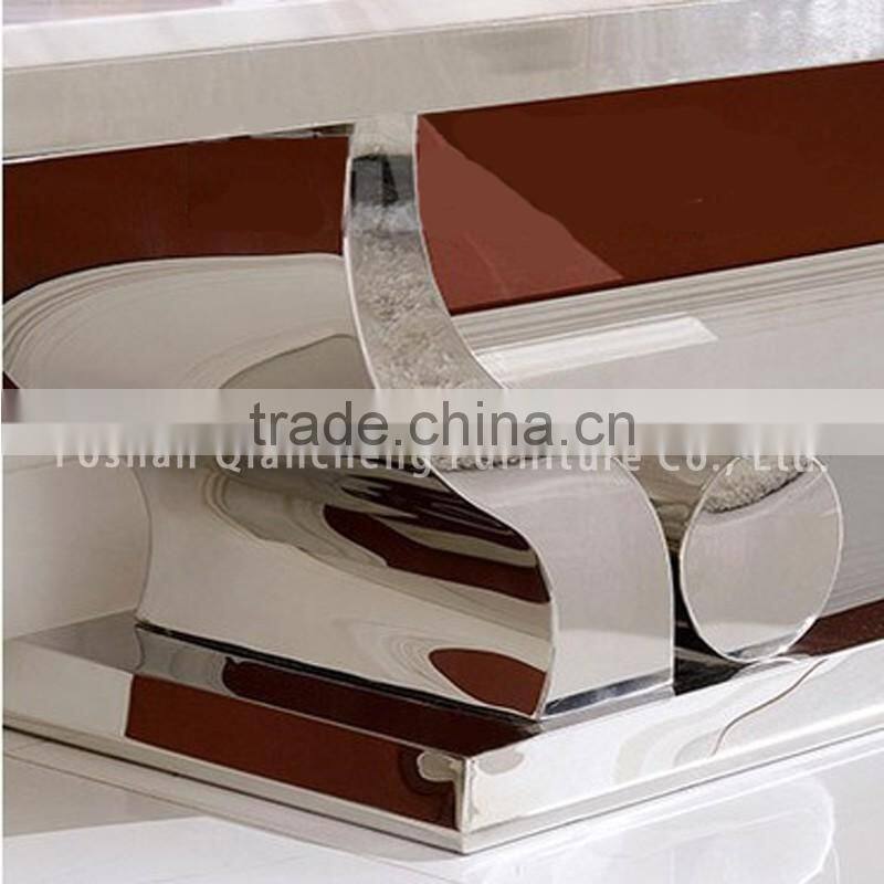 Marble top stainless steel dvd player tv stand
