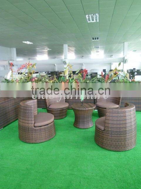 Hot sell saving space stackable rattan rocket coffee set