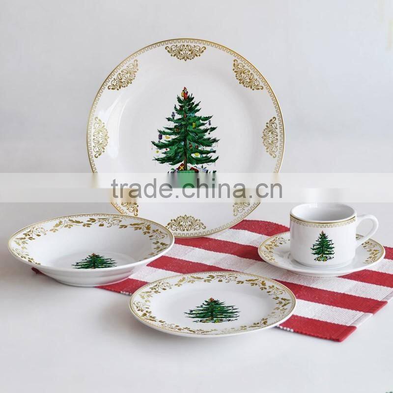 20pcs porcelain dinnerware set with gold decal designs,set of 20pcs porcelain dinner set with gold printing