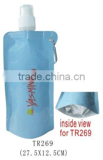 PVC water Juice Wine foldable Bag/ folding bottle