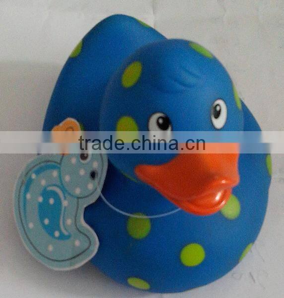 Dots printing PVC eco-friendly baby soft bath swimming duck toy
