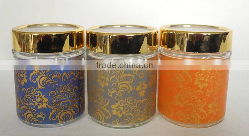 antique glass cracker chocolate jar with screw golden cap