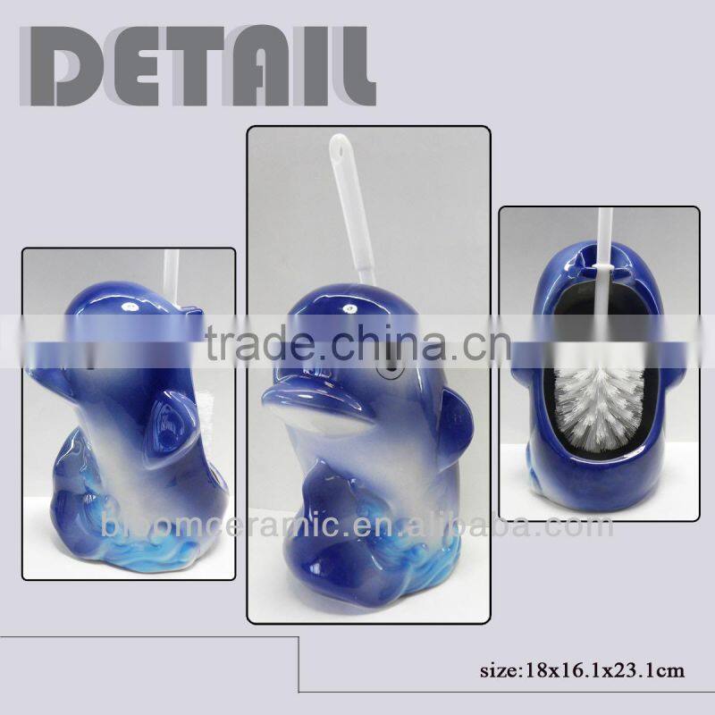 Dolphin shape bathroom accessories toilet brush holder