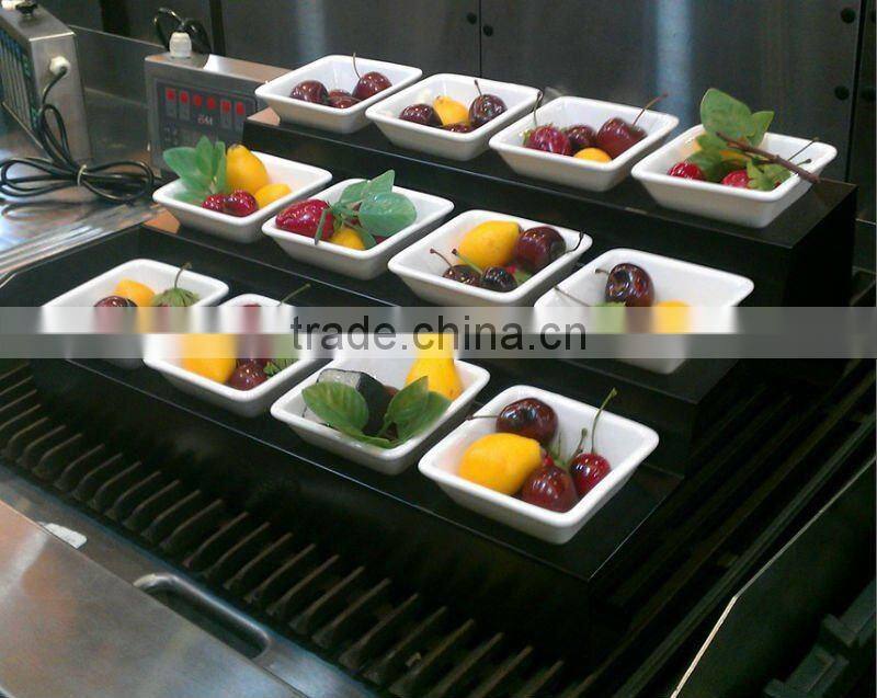 12 bowls step black stainless steel buffet display stand