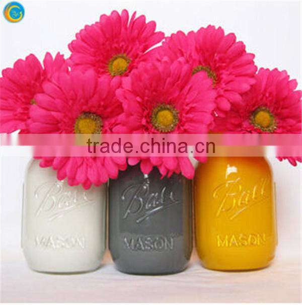 Pink and Purple Painted Mason Jar