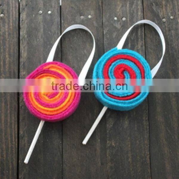 Hot new products alibaba china fabric bulk handmade felt diy custom lollipop hanging merry christmas and happy new year message