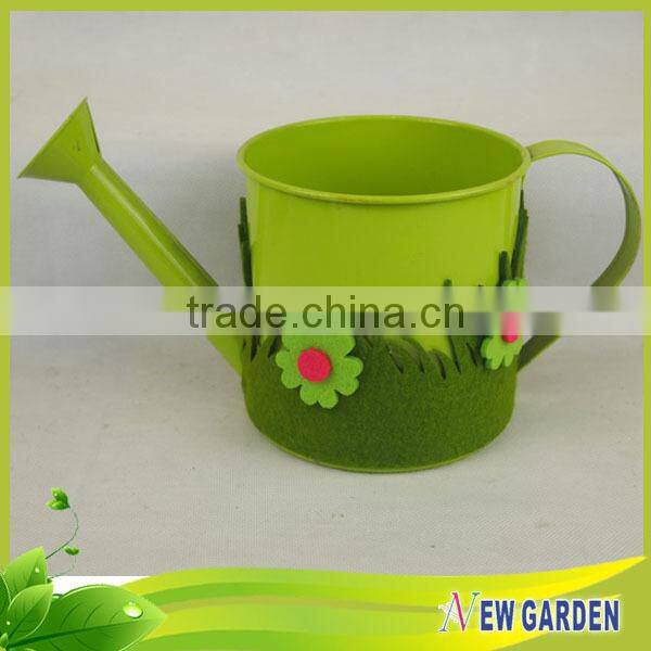 Flannelette Decorative New colored Metal Watering Can Flower Pot