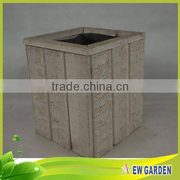 Eco-friendly Retangle Wooden planter ,Handmade Slat Wood Basket